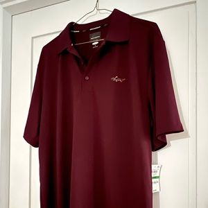 NWT Men’s Size L Greg Norman Maroon Golf Shirt